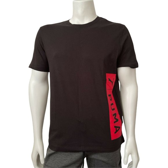 Men’s T-Shirt PUMA OVERSIZE  JOCK  TAG TEE Black Short Sleeve,Crew Neck Size M - Picture 2 of 11
